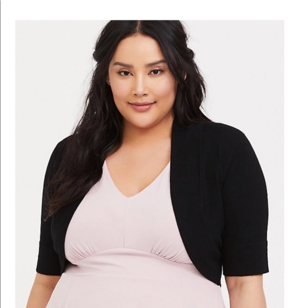 Torrid Black Shrug Quater Sleeve